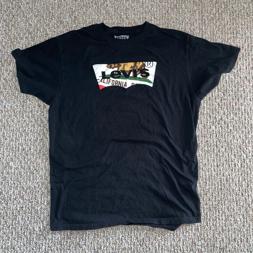 Levi’s men California state flag black t shirt